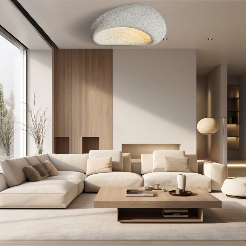 Wabi-sabi-loftlampe med håndlavet metaldesign, Kairoa