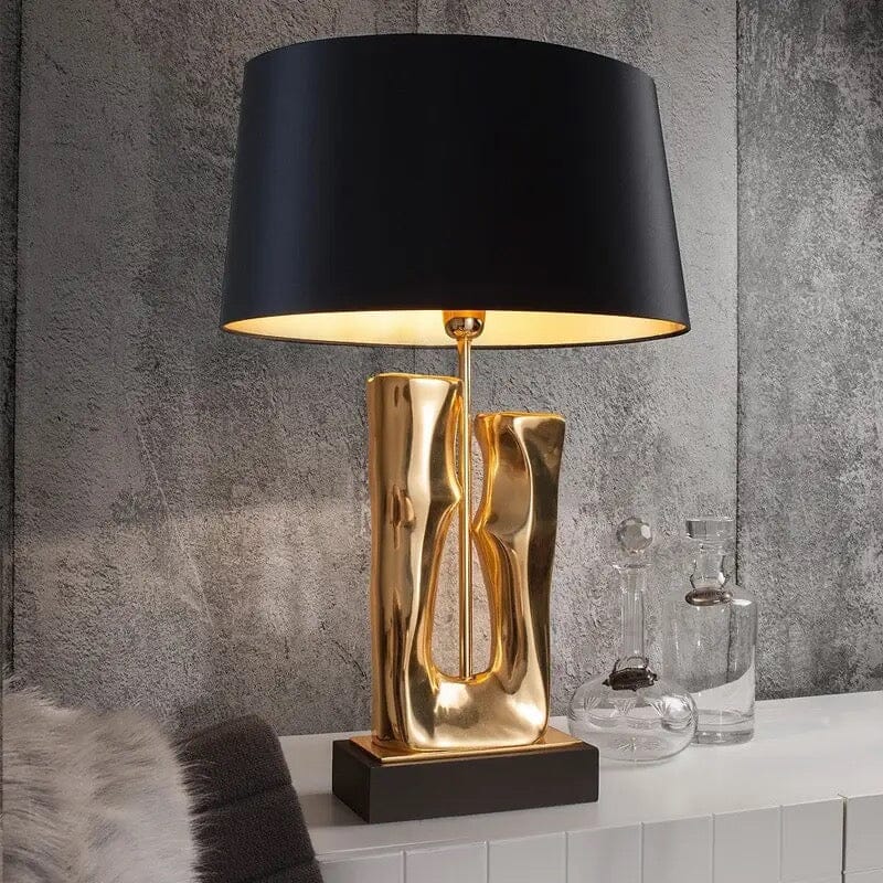 Stolní lampa ve tvaru kufru, zlatá art deco severská dekorativní lampa