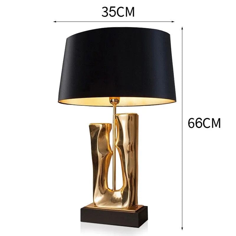 Stolní lampa ve tvaru kufru, zlatá art deco severská dekorativní lampa