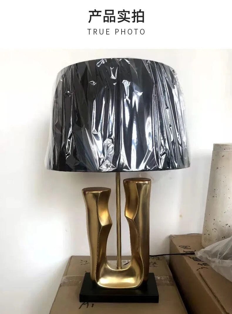 Stolní lampa ve tvaru kufru, zlatá art deco severská dekorativní lampa