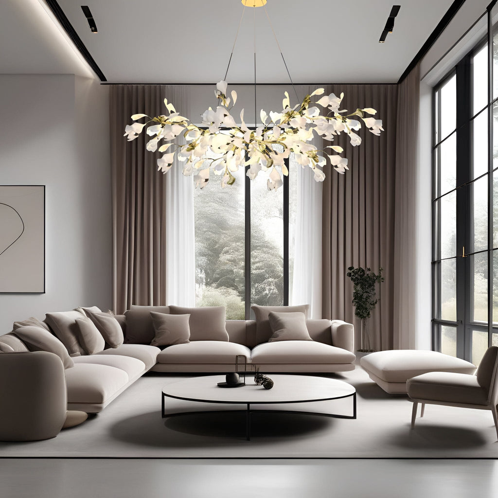 Keramik-Petal-Kronleuchter, LumaPetal-Design mit dimmbarem LED-Leuchten