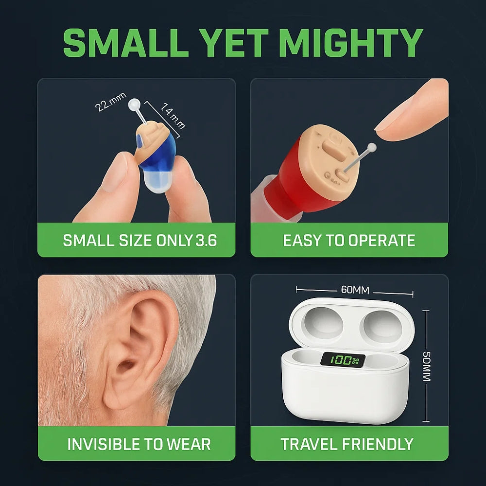 AuroraOne In Ear Hearing Aids Rechargeable With Crystal Clear Audio