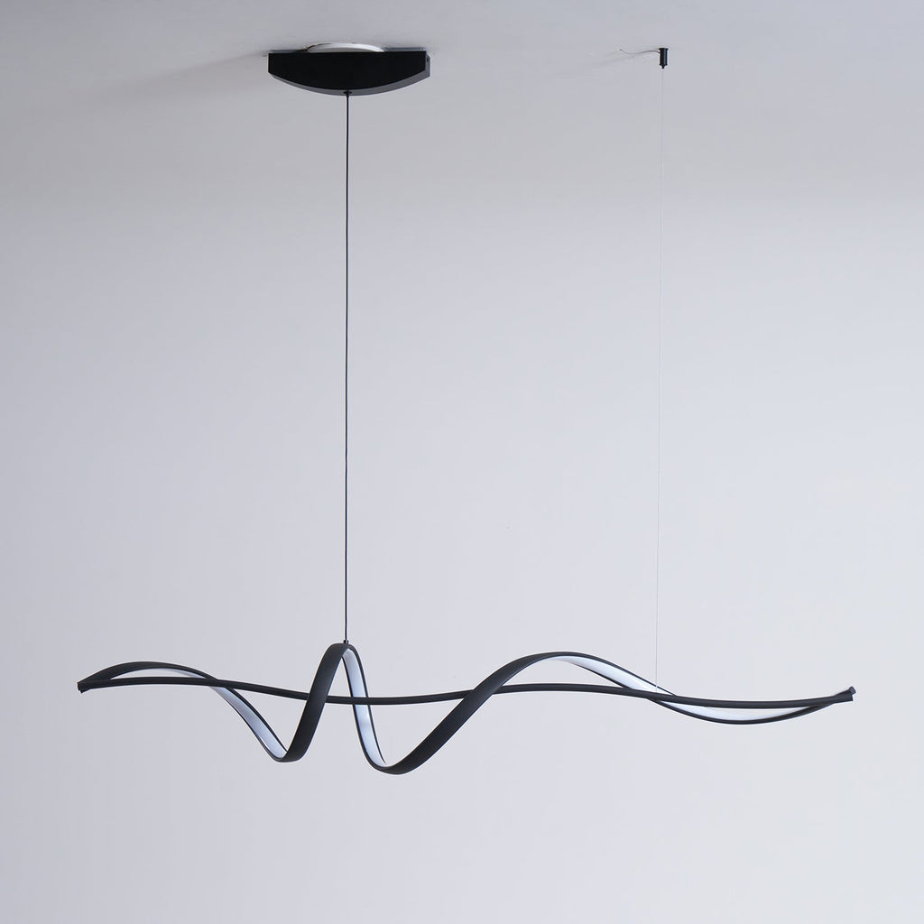 Aveline Modern Black LED Wave Pendant Light | Fioriscas