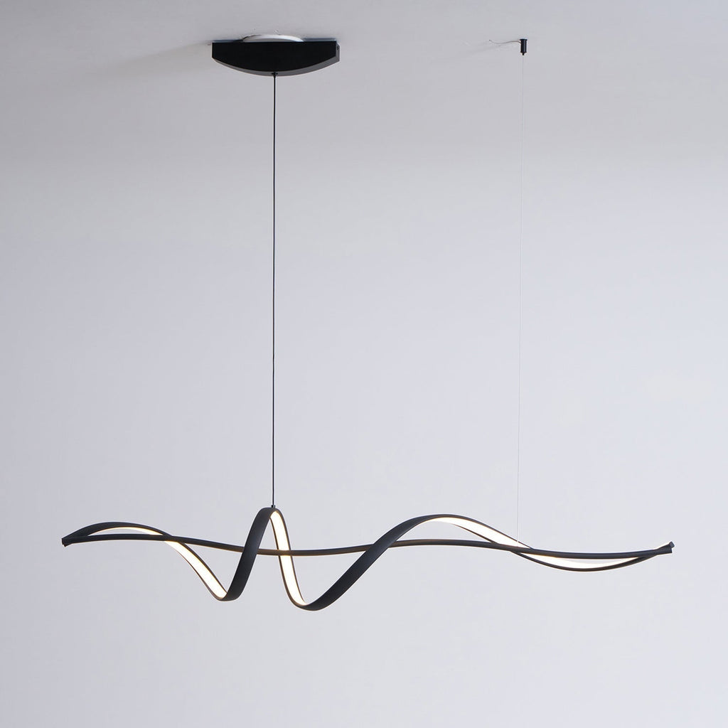 Aveline Modern Black LED Wave Pendant Light | Fioriscas