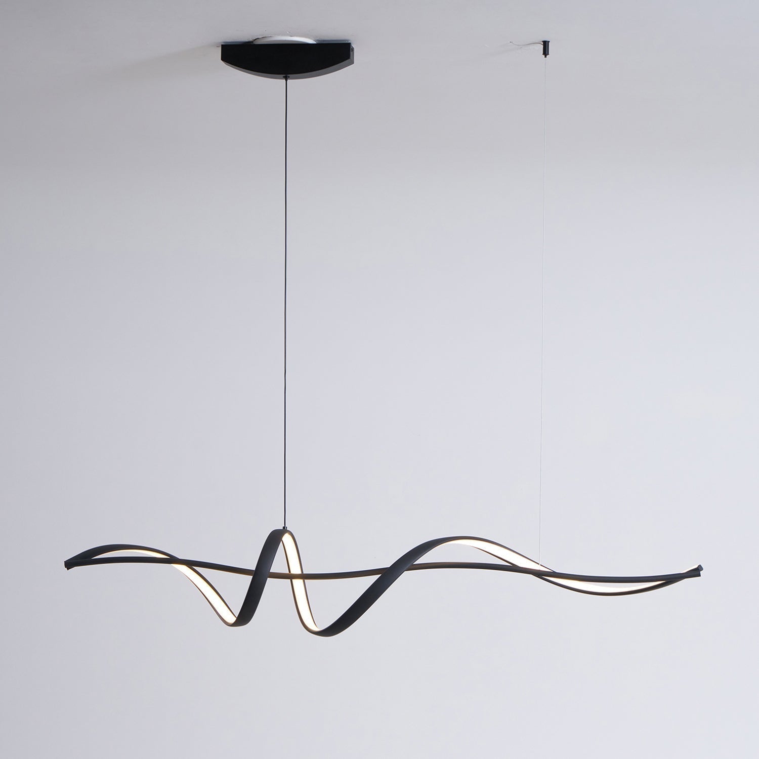 Aveline Modern Black LED Wave Pendant Light | Fioriscas