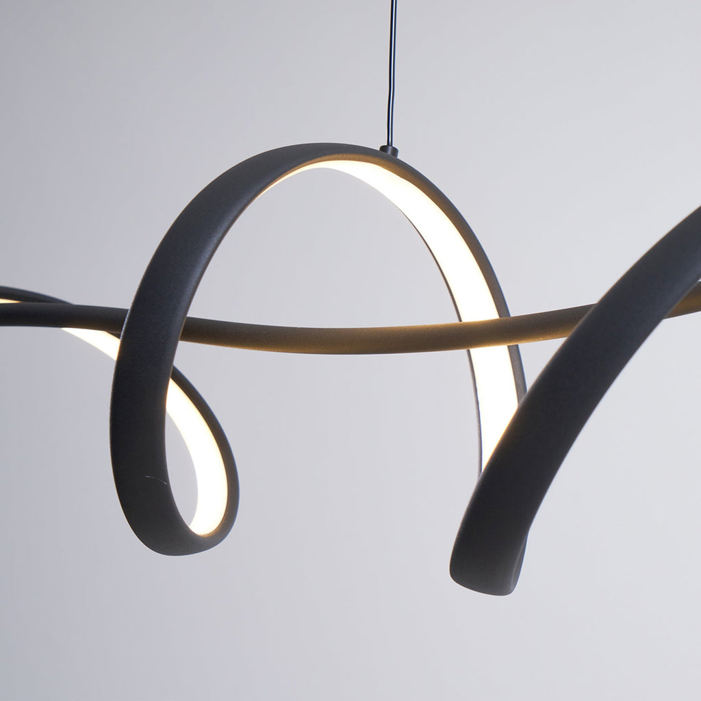 Aveline Modern Black LED Wave Pendant Light | Fioriscas