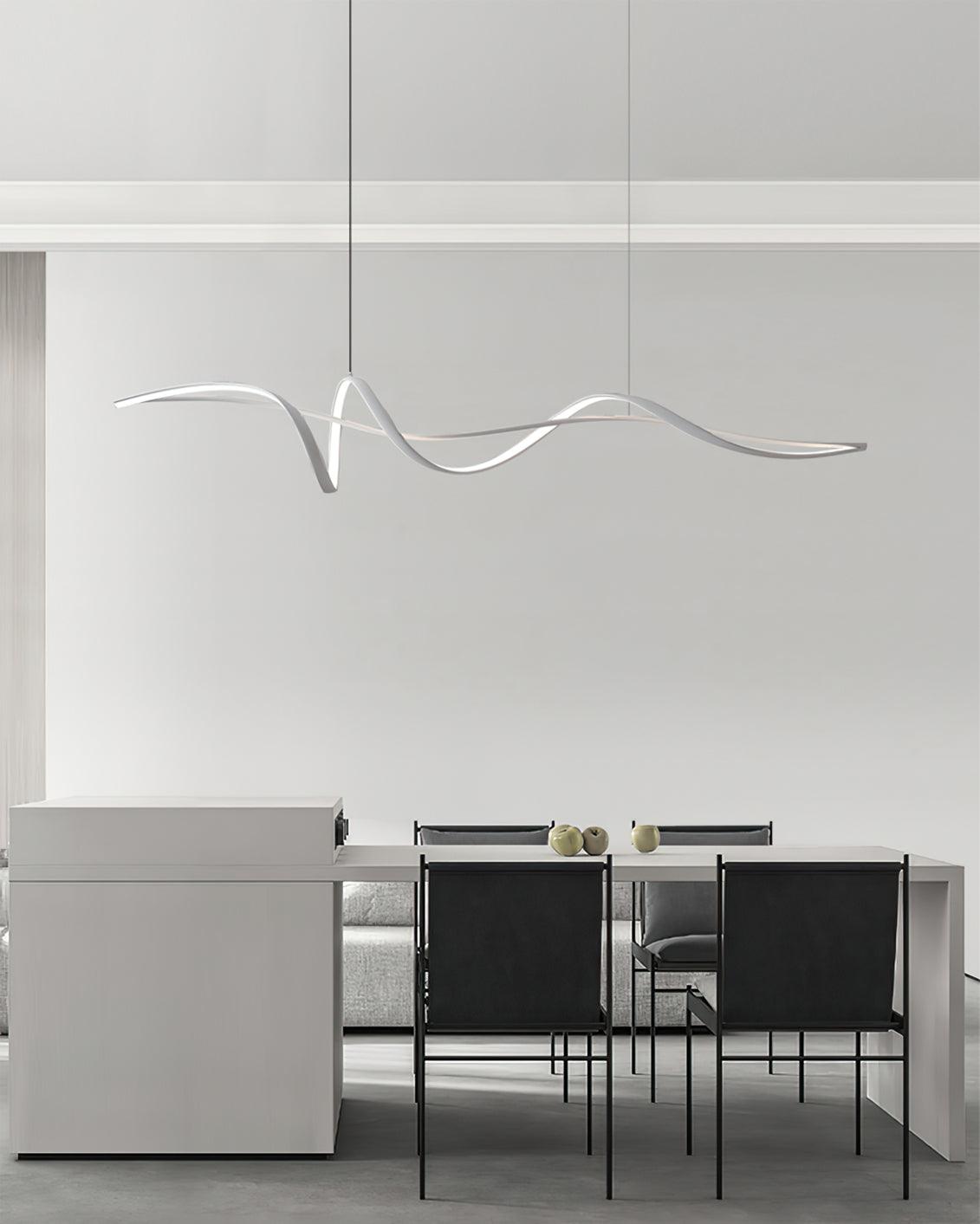 Aveline Modern Black LED Wave Pendant Light | Fioriscas