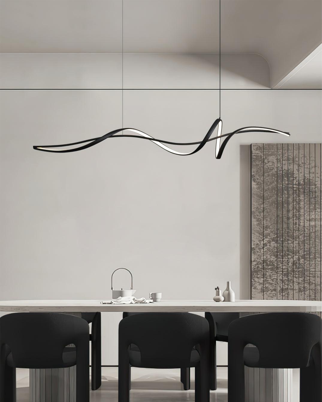 Aveline Modern Black LED Wave Pendant Light | Fioriscas
