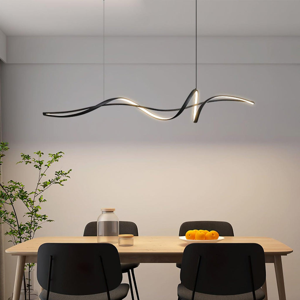 Aveline Modern Black LED Wave Pendant Light | Fioriscas