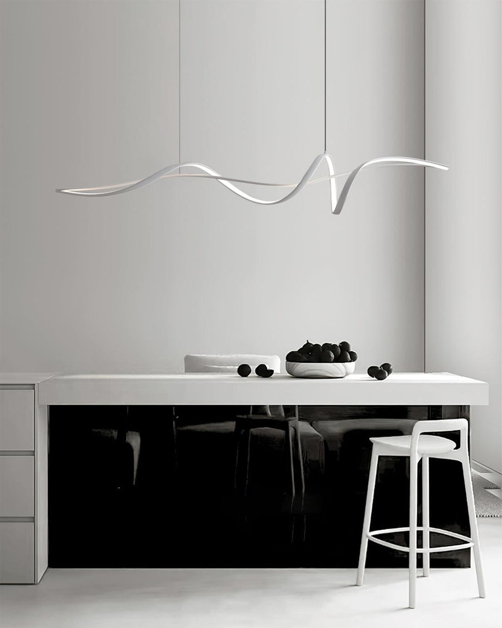 Aveline Modern Black LED Wave Pendant Light | Fioriscas