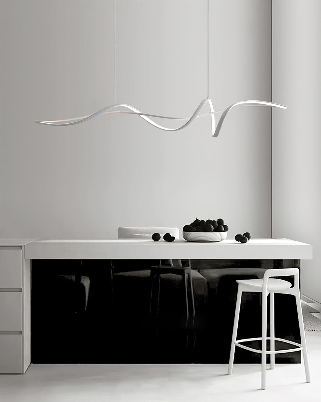Aveline Modern Black LED Wave Pendant Light | Fioriscas