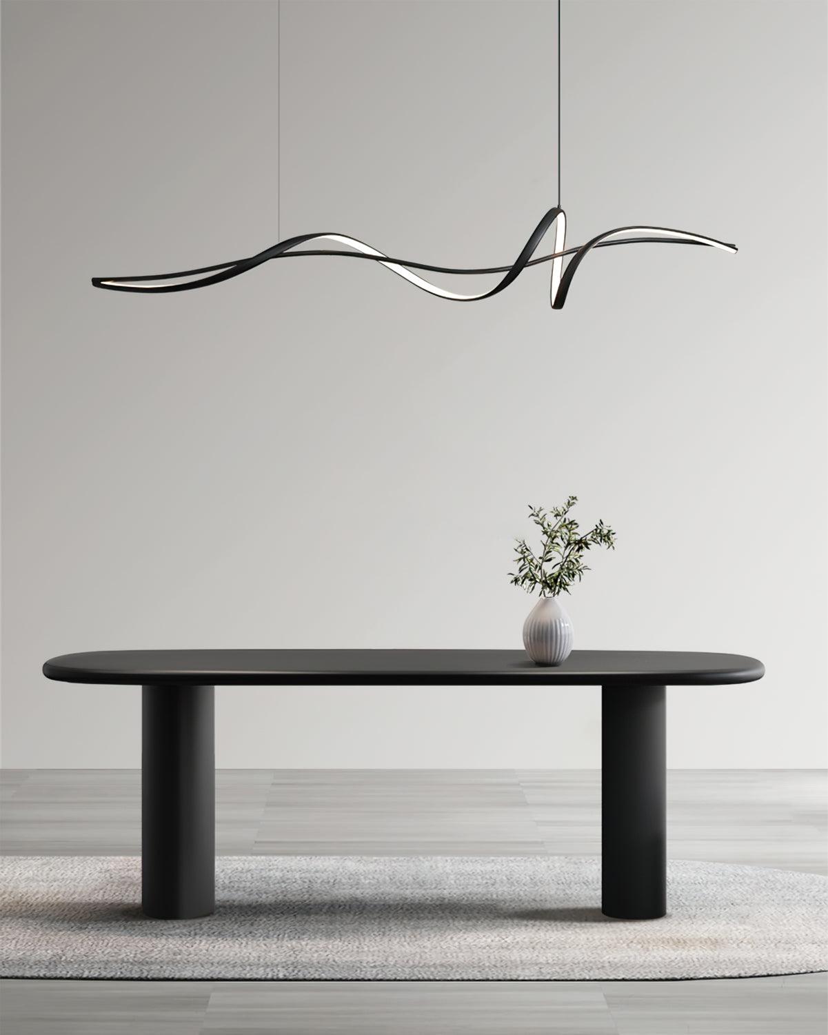 Aveline Modern Black LED Wave Pendant Light | Fioriscas