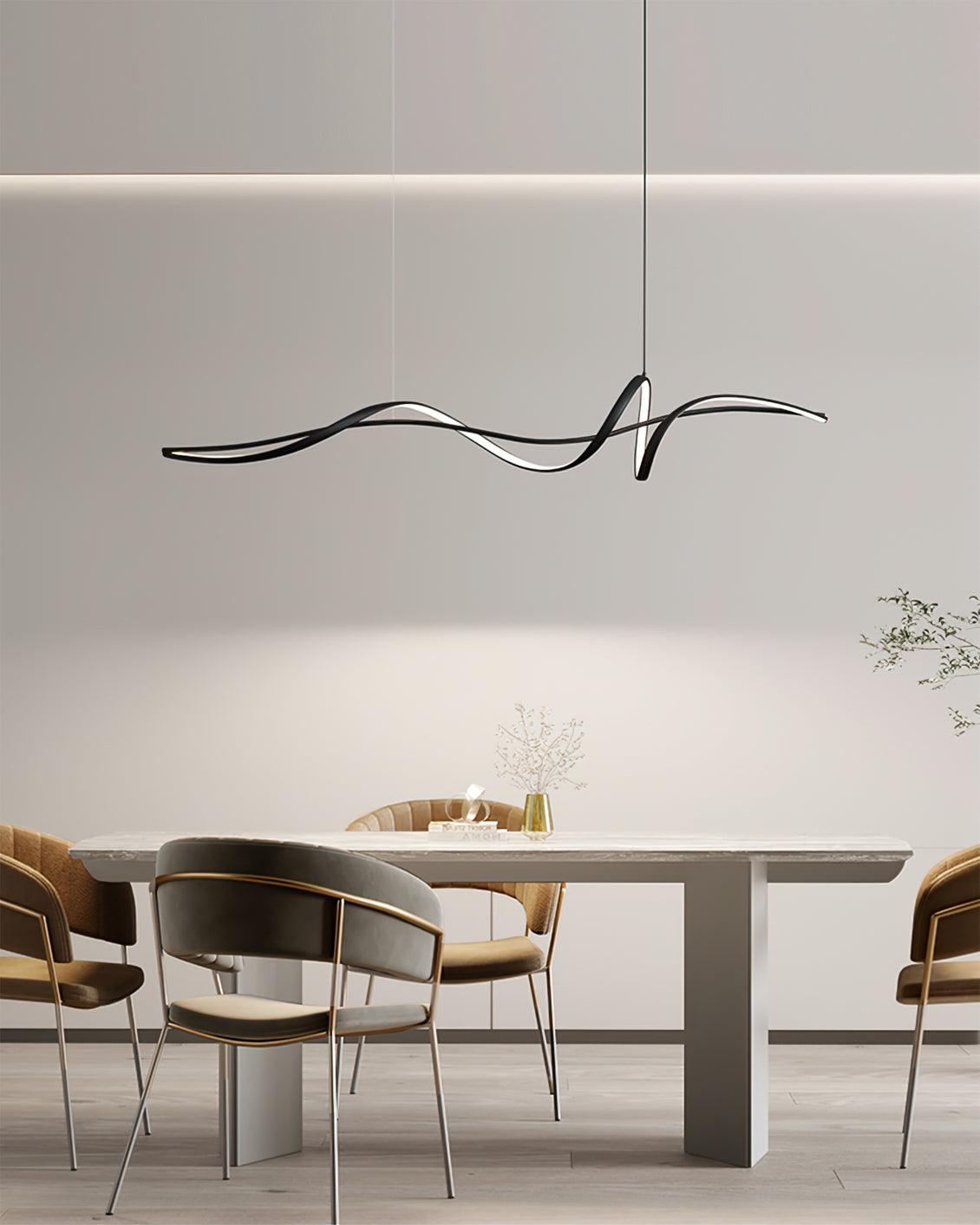 Aveline Modern Black LED Wave Pendant Light | Fioriscas