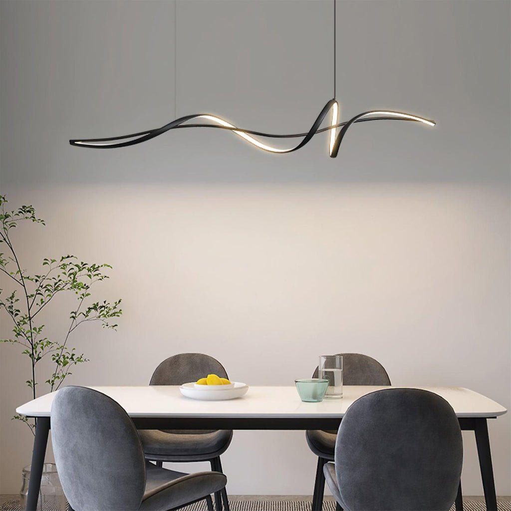 Aveline Modern Black LED Wave Pendant Light | Fioriscas