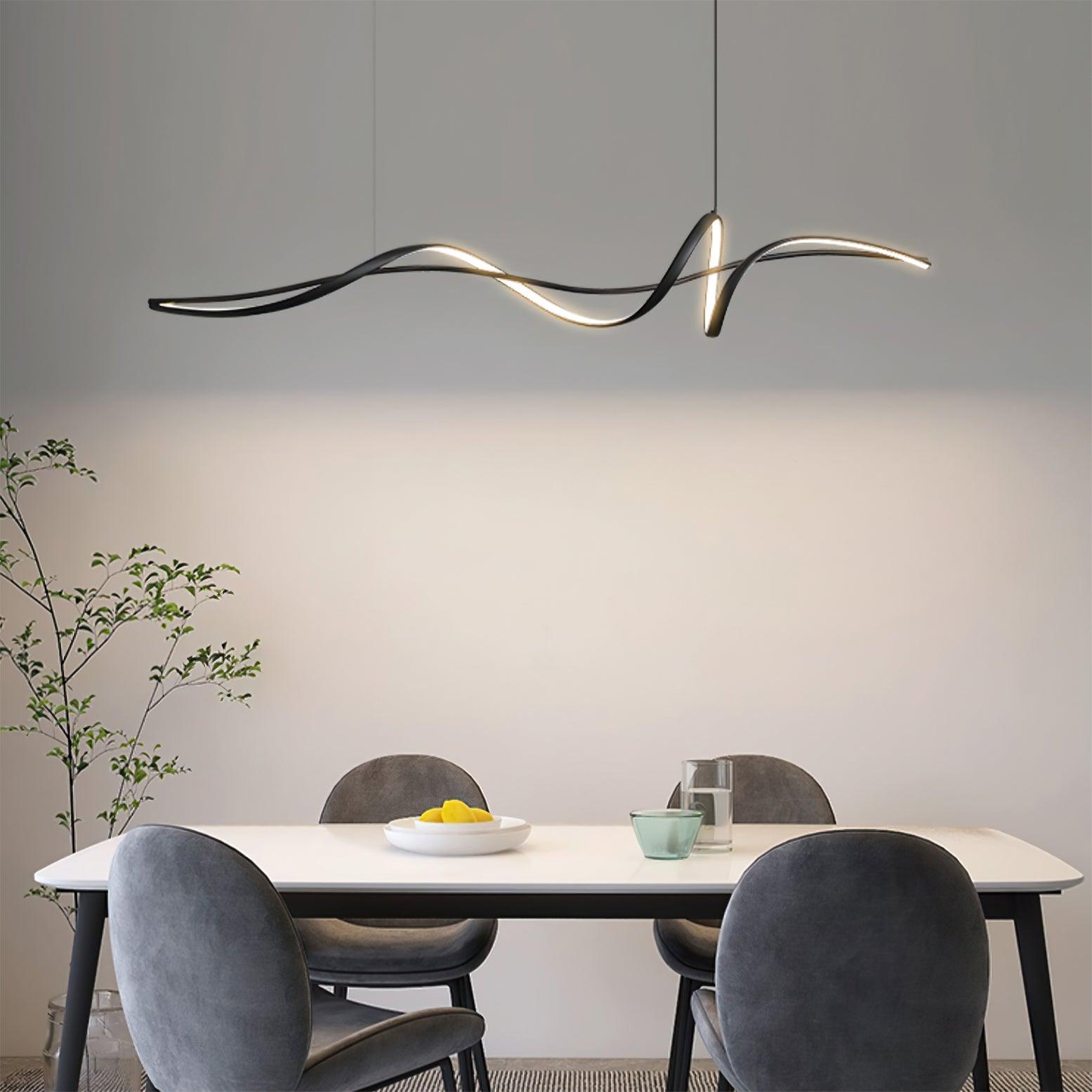Aveline Modern Black LED Wave Pendant Light | Fioriscas