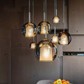 Pendant Light, Nordic-Style Glass and Metal Shade, Gold or Chocolate, FjordLine