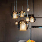 Pendant Light, Nordic-Style Glass and Metal Shade, Gold or Chocolate, FjordLine