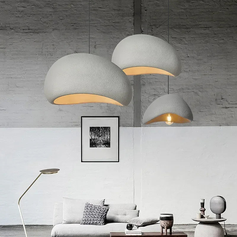 Cavelle geometrisk pendellampe med cement-look finish, 5 størrelser