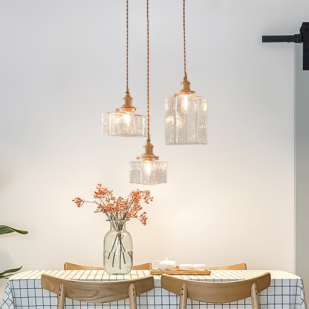 Ovely Vintage Glass Brass Hammered Pendant Light | Fioriscas