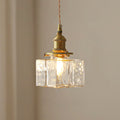 Ovely Vintage Glass Brass Hammered Pendant Light | Fioriscas