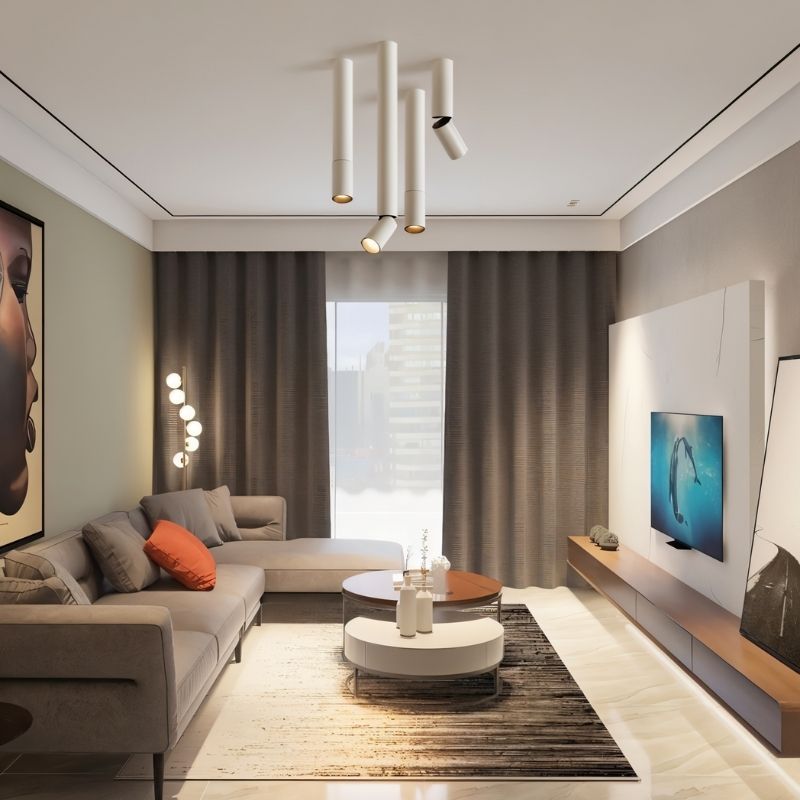 NovaBeam Adjustable Ceiling Light With Aluminum Body And Slim Cylindrical Heads