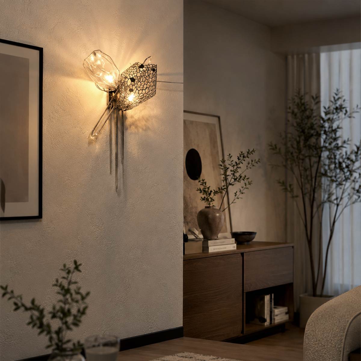 Lumenary Iron And Glass Sculptural Wall Lamp Fixture