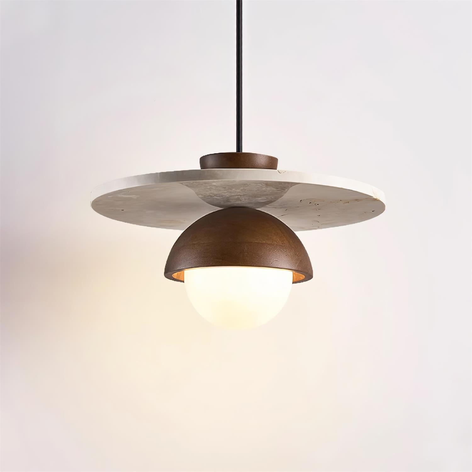 Ritta Pendant Light Glass Globe Travertine | Fioriscas