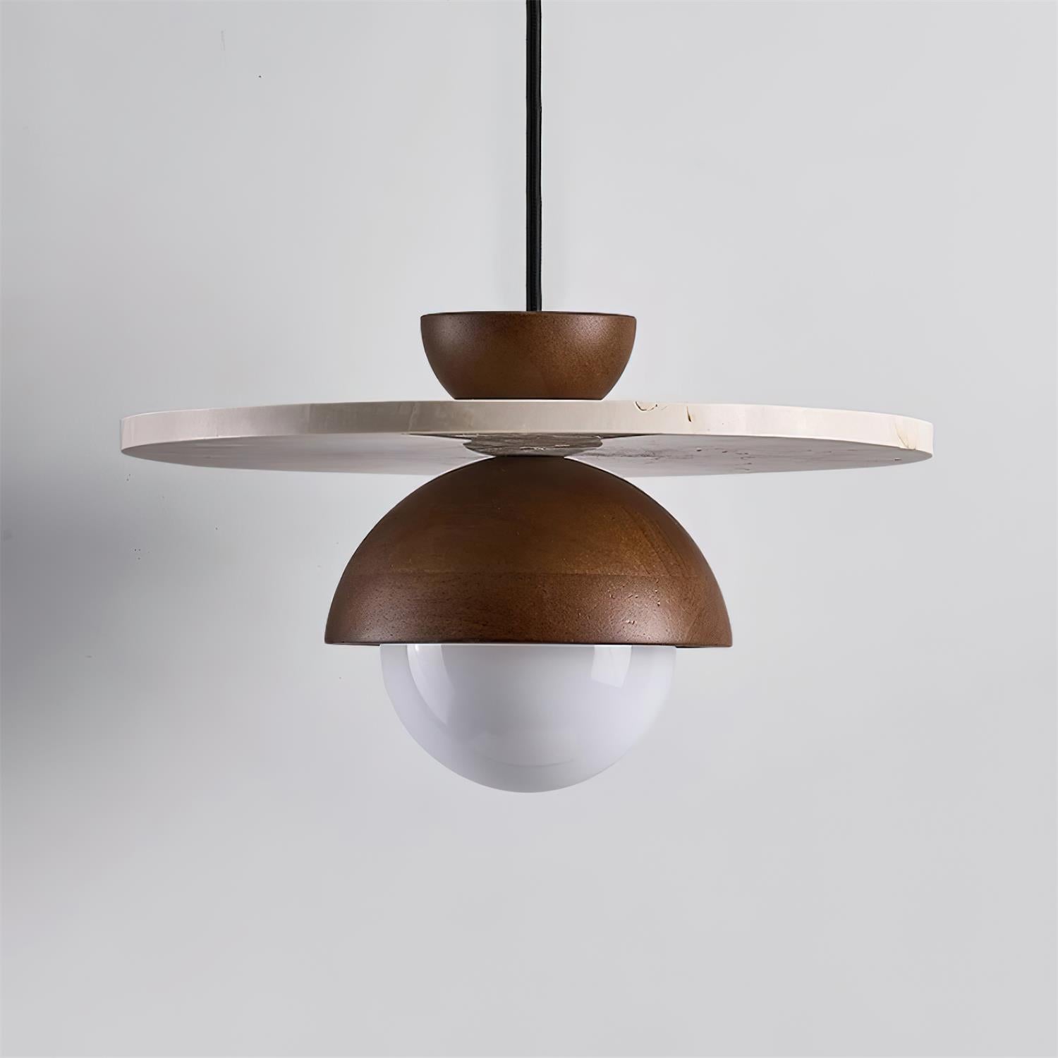 Ritta Pendant Light Glass Globe Travertine | Fioriscas