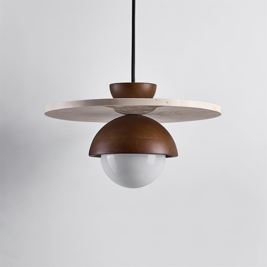 Ritta Pendant Light Glass Globe Travertine | Fioriscas