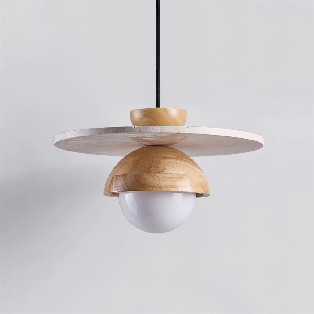 Ritta Pendant Light Glass Globe Travertine | Fioriscas