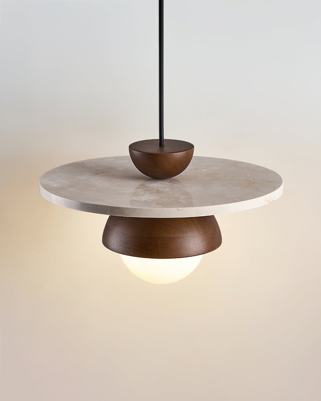 Ritta Pendant Light Glass Globe Travertine | Fioriscas