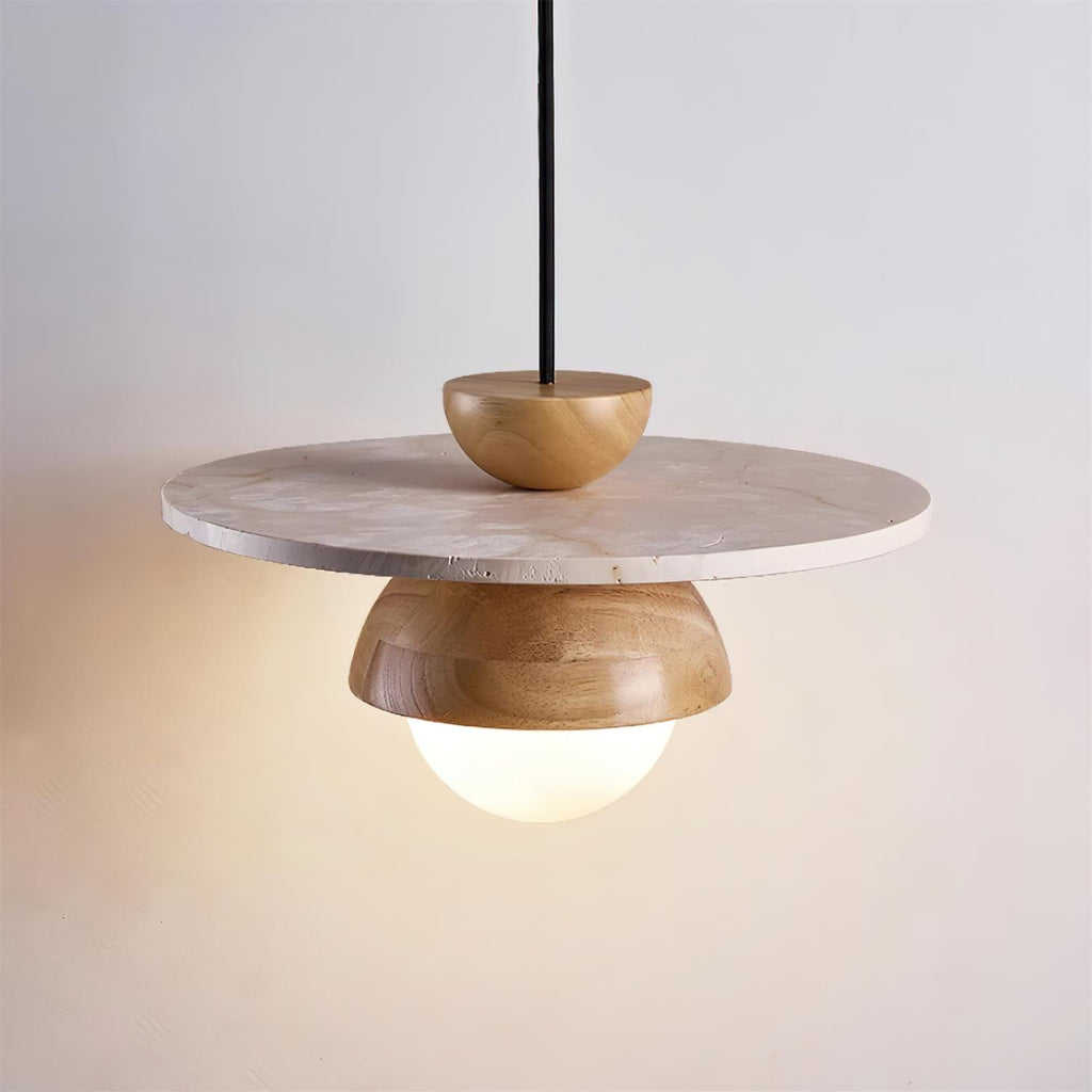 Ritta Pendant Light Glass Globe Travertine | Fioriscas