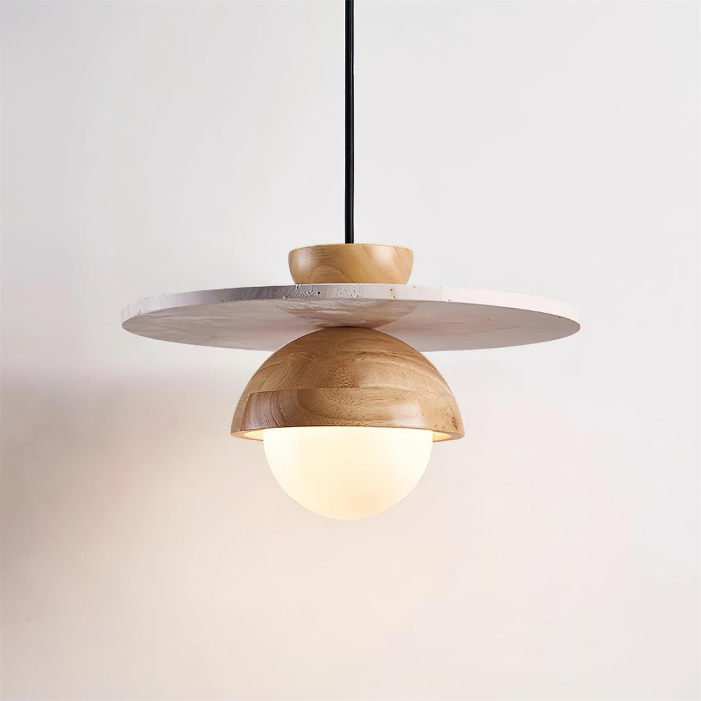 Ritta Pendant Light Glass Globe Travertine | Fioriscas
