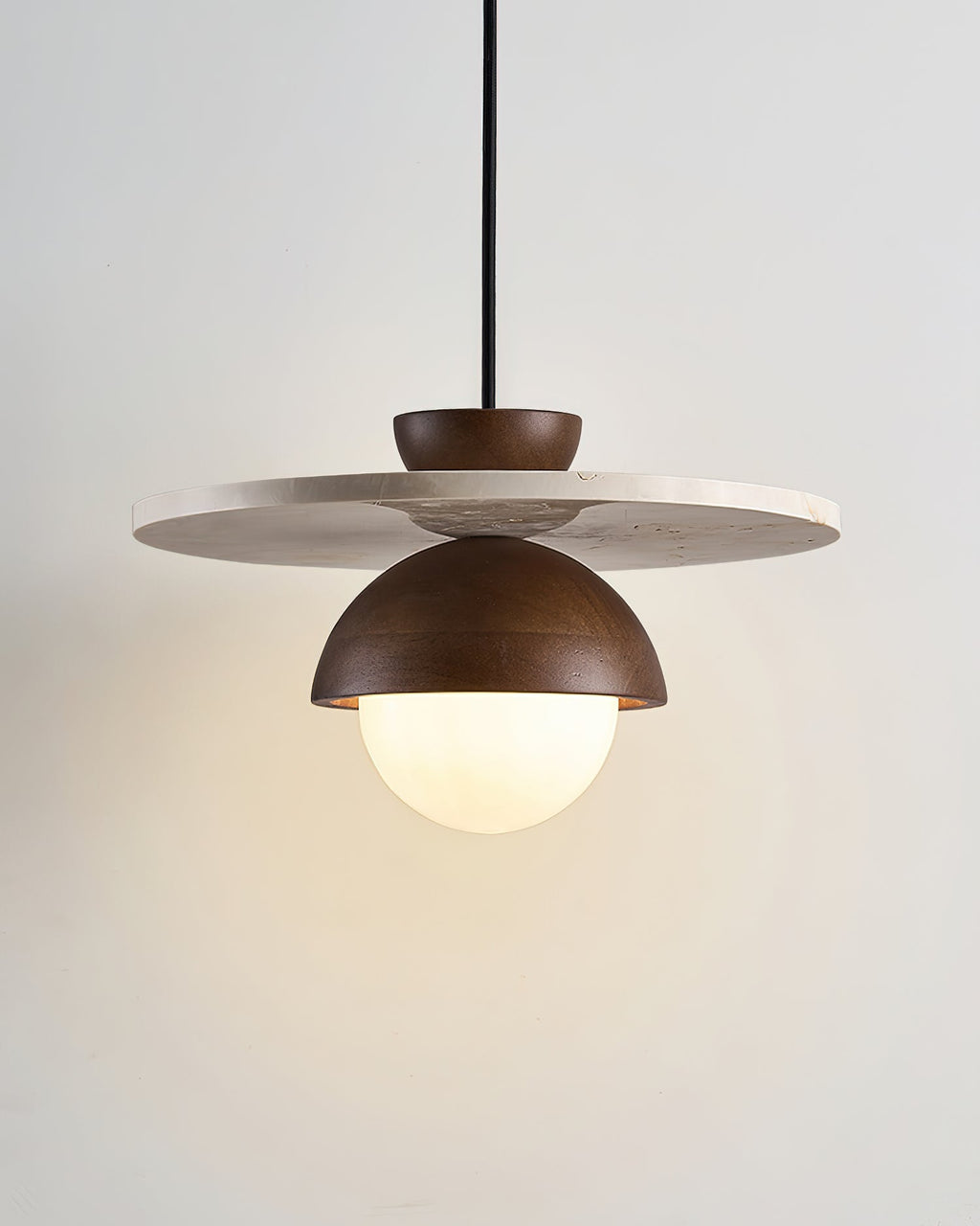 Ritta Pendant Light Glass Globe Travertine | Fioriscas