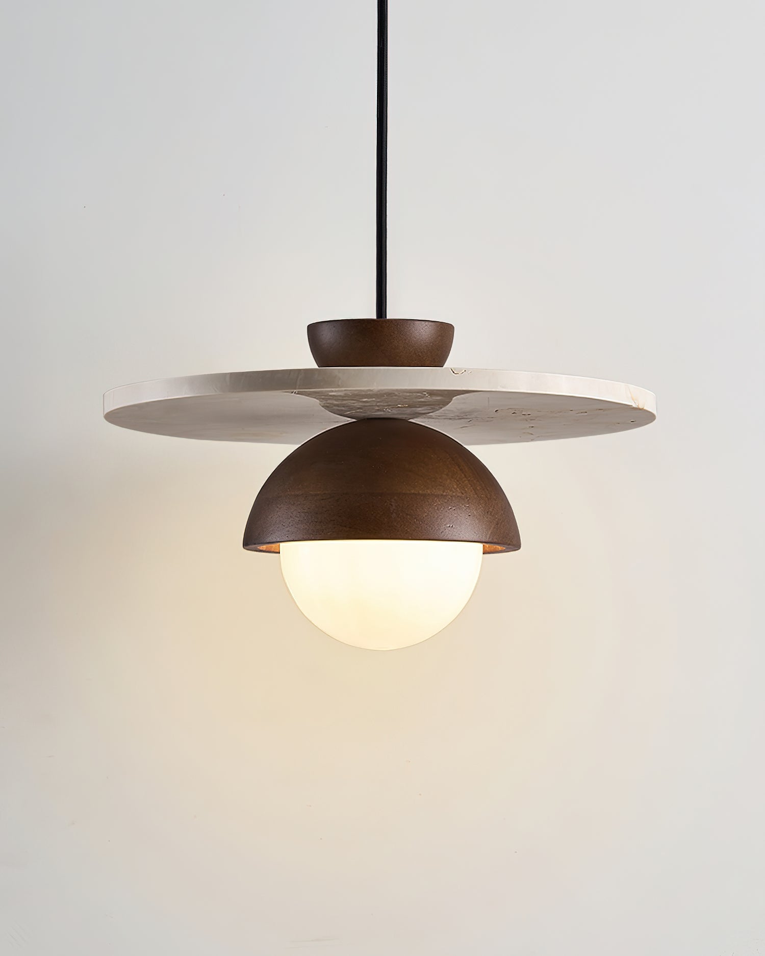 Ritta Pendant Light Glass Globe Travertine | Fioriscas