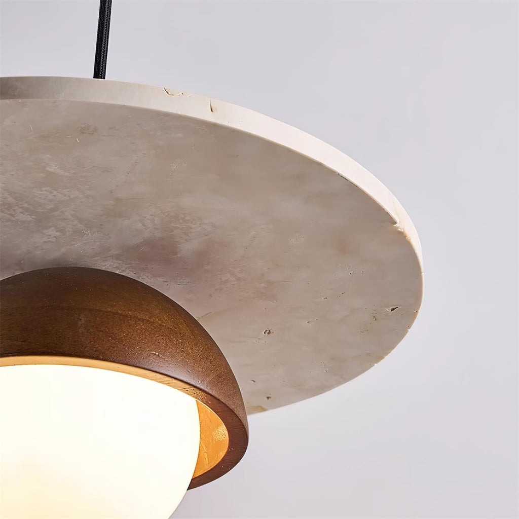 Ritta Pendant Light Glass Globe Travertine | Fioriscas