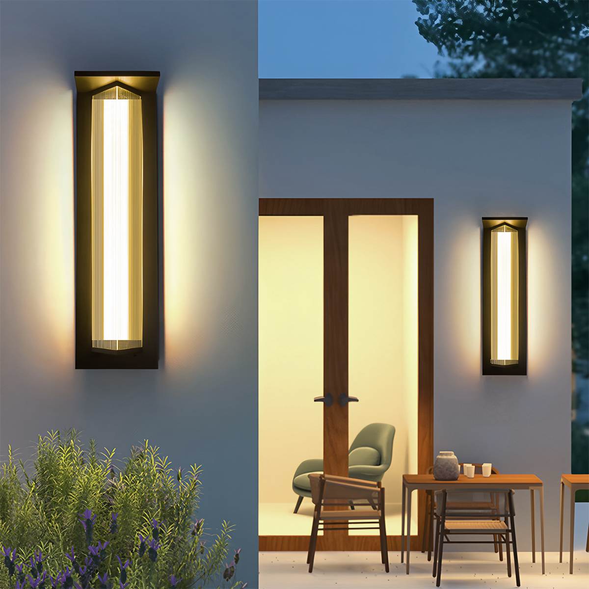 NovaGuard Stainless Steel Outdoor Wall Light With Ribbed Acrylic Shade