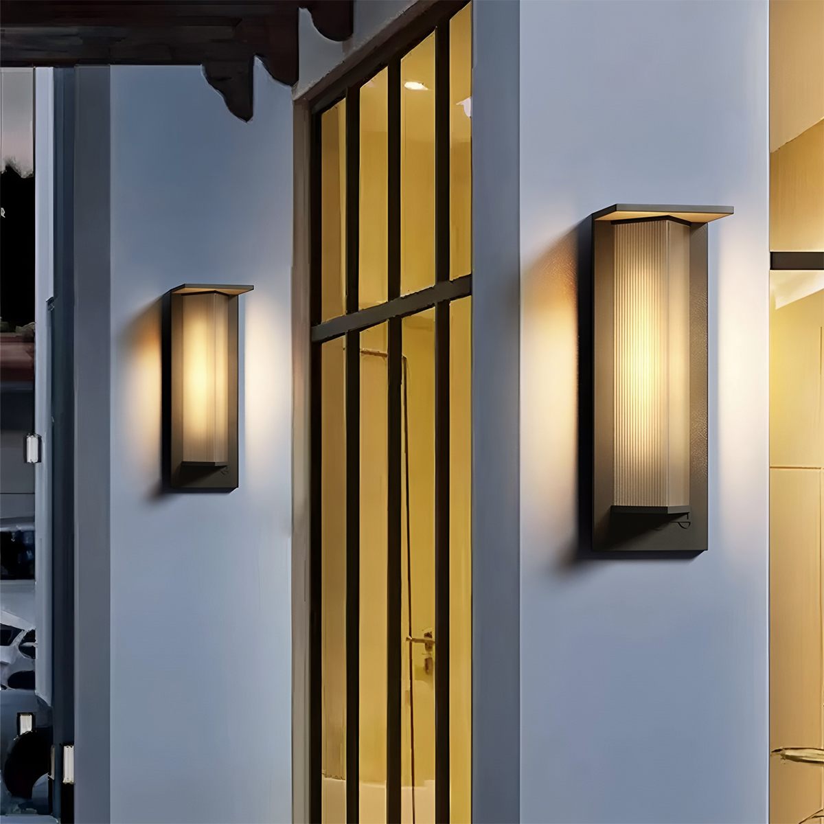 NovaGuard Stainless Steel Outdoor Wall Light With Ribbed Acrylic Shade