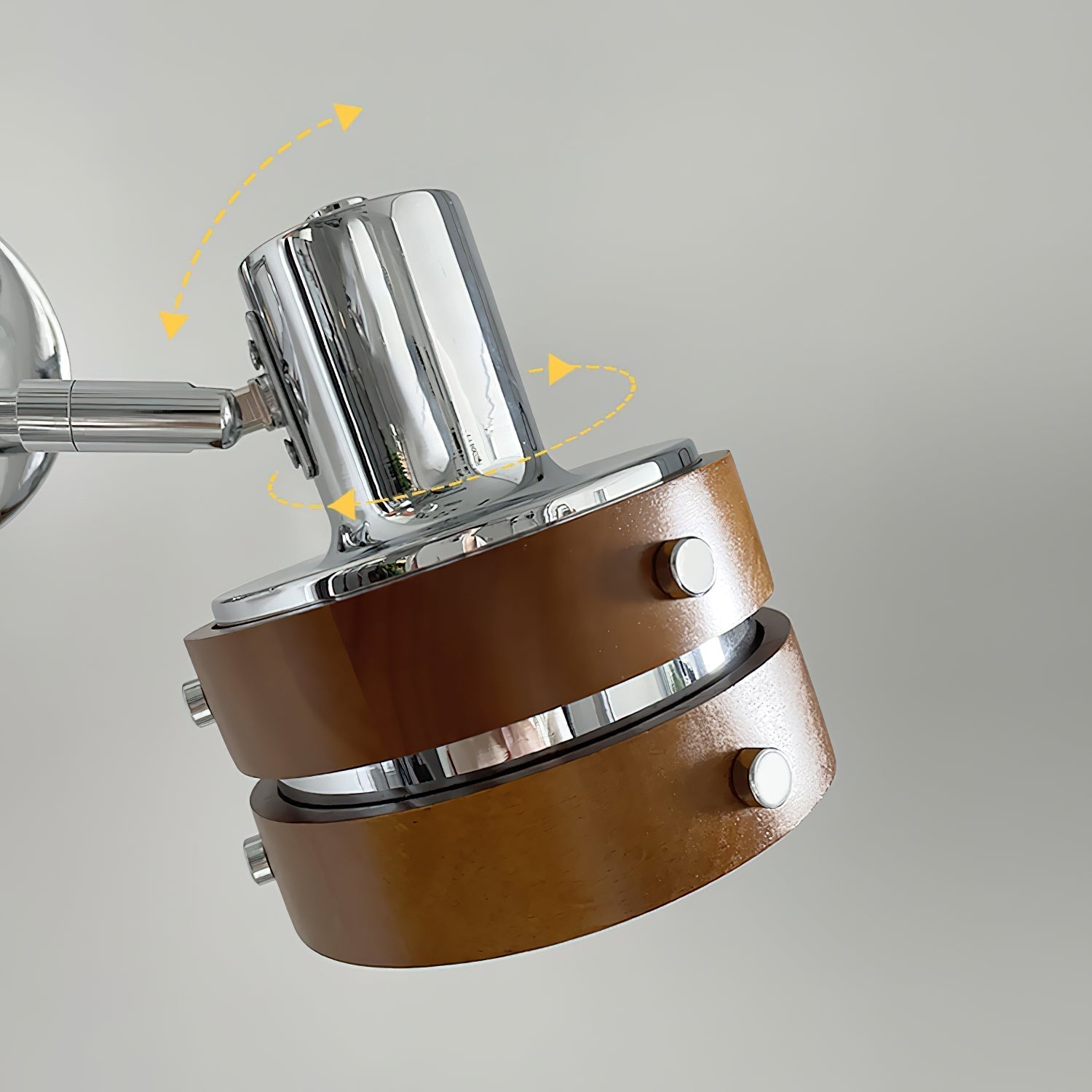 Wall Lamp Metal & Wood Barrel Shade Adjustable Mid-Century | Fioriscas
