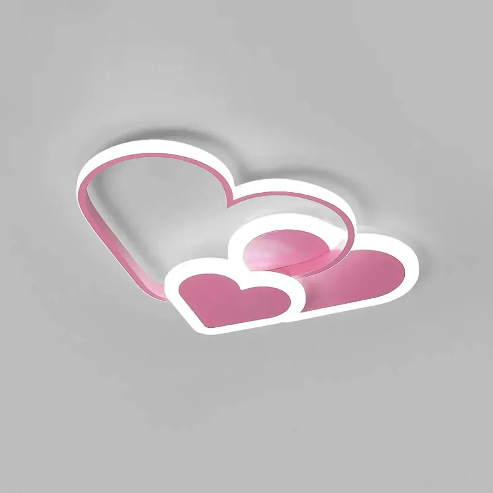 Lampe de plafond en forme de cœur pour chambre d’enfant avec éclairage LED, PetalGlow