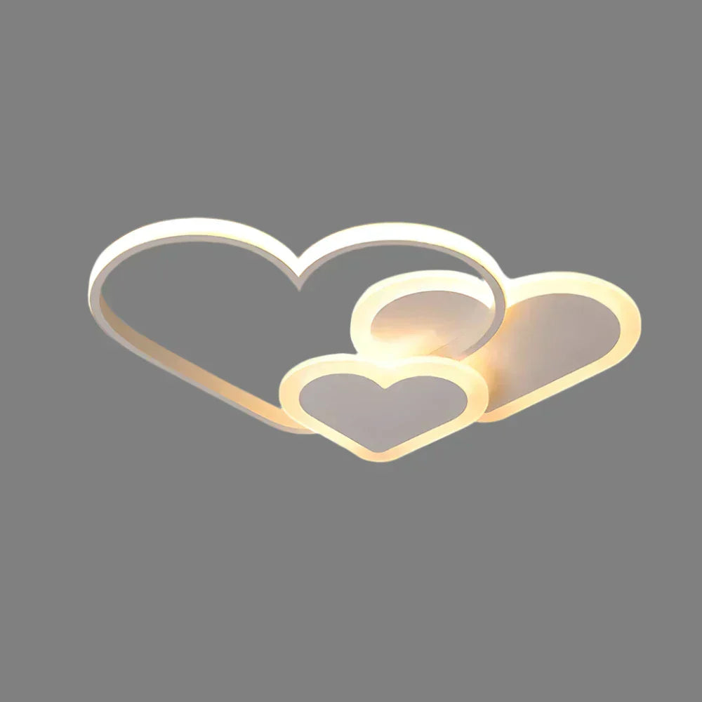 Lampe de plafond en forme de cœur pour chambre d’enfant avec éclairage LED, PetalGlow