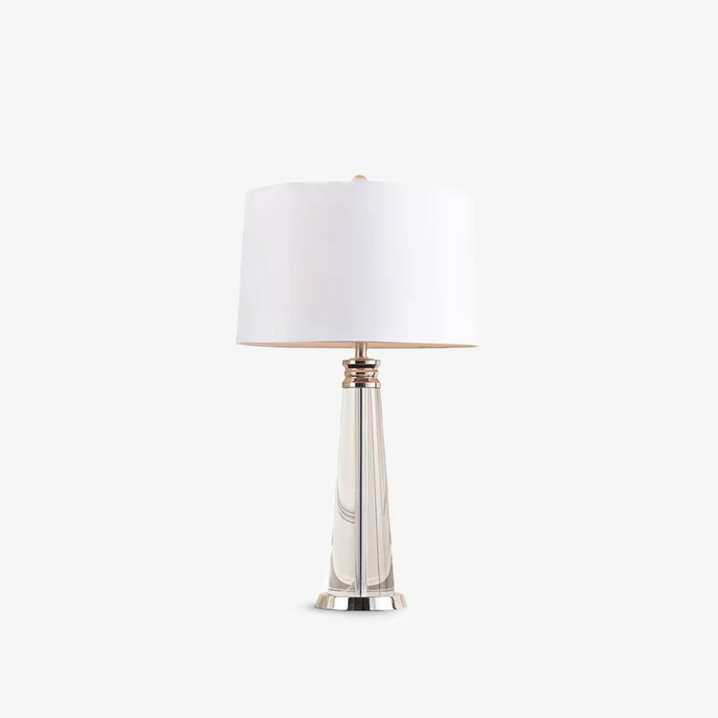 Křišťálová stolní lampa s lněným stínidlem do ložnice a obývacího pokoje