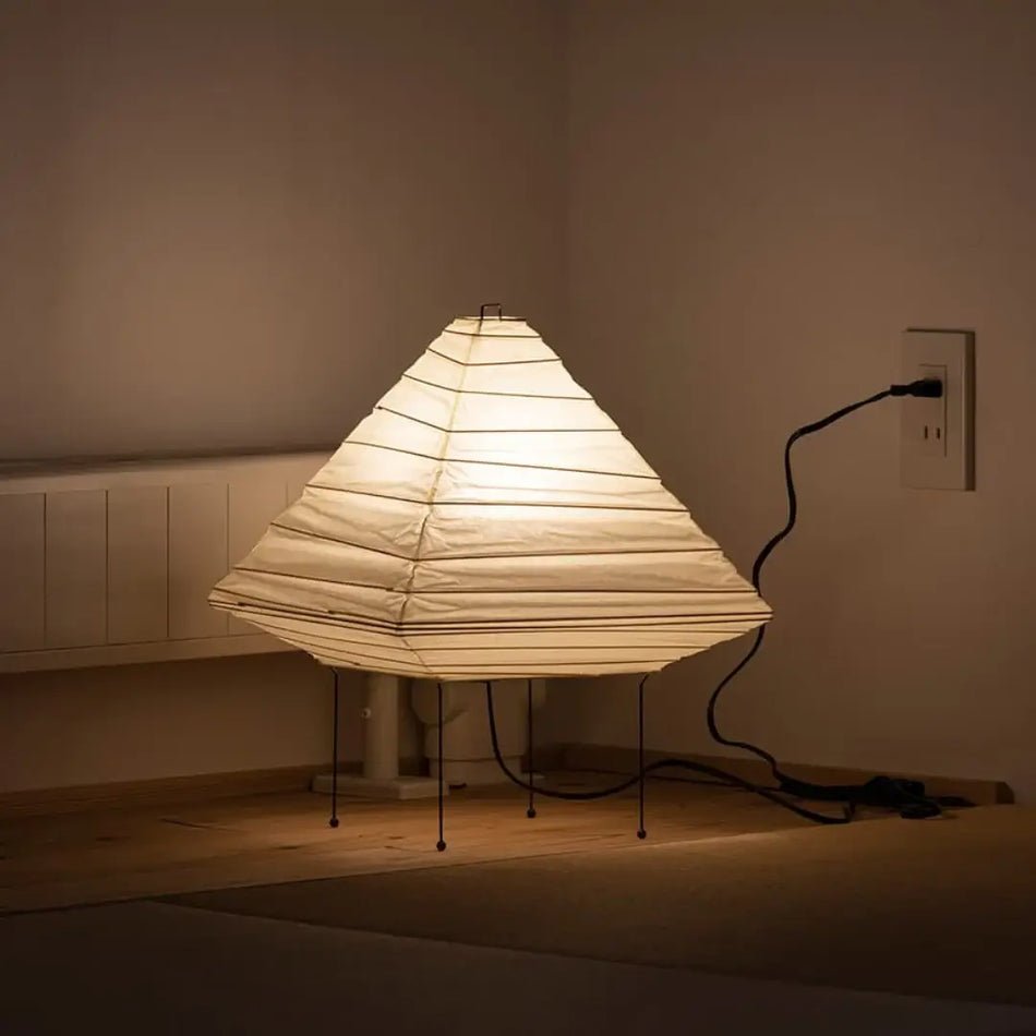 Japanese Akari Style Paper Table Lamp Handmade in Gifu