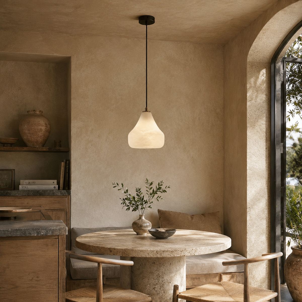 LumaNest Alabaster Pendant Light For Modern Interiors