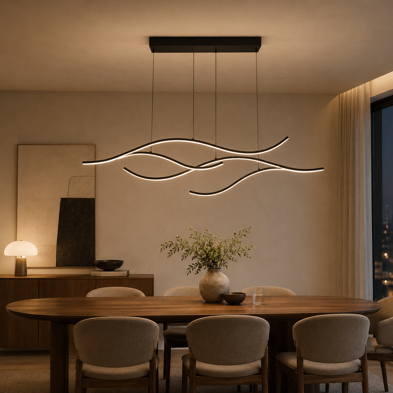 Sculpted Wave Chandelier In Aluminum And Silicone For Modern Interiors