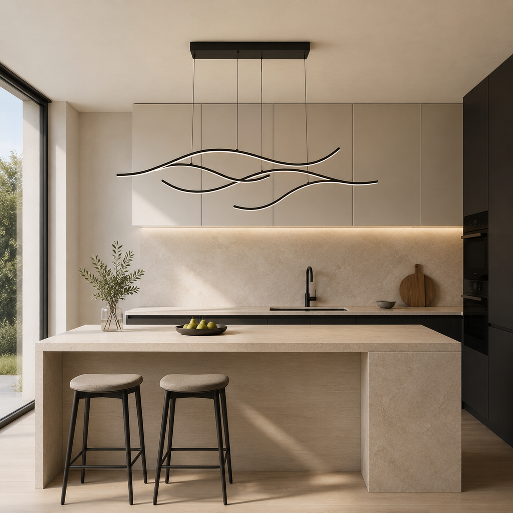 Sculpted Wave Chandelier In Aluminum And Silicone For Modern Interiors
