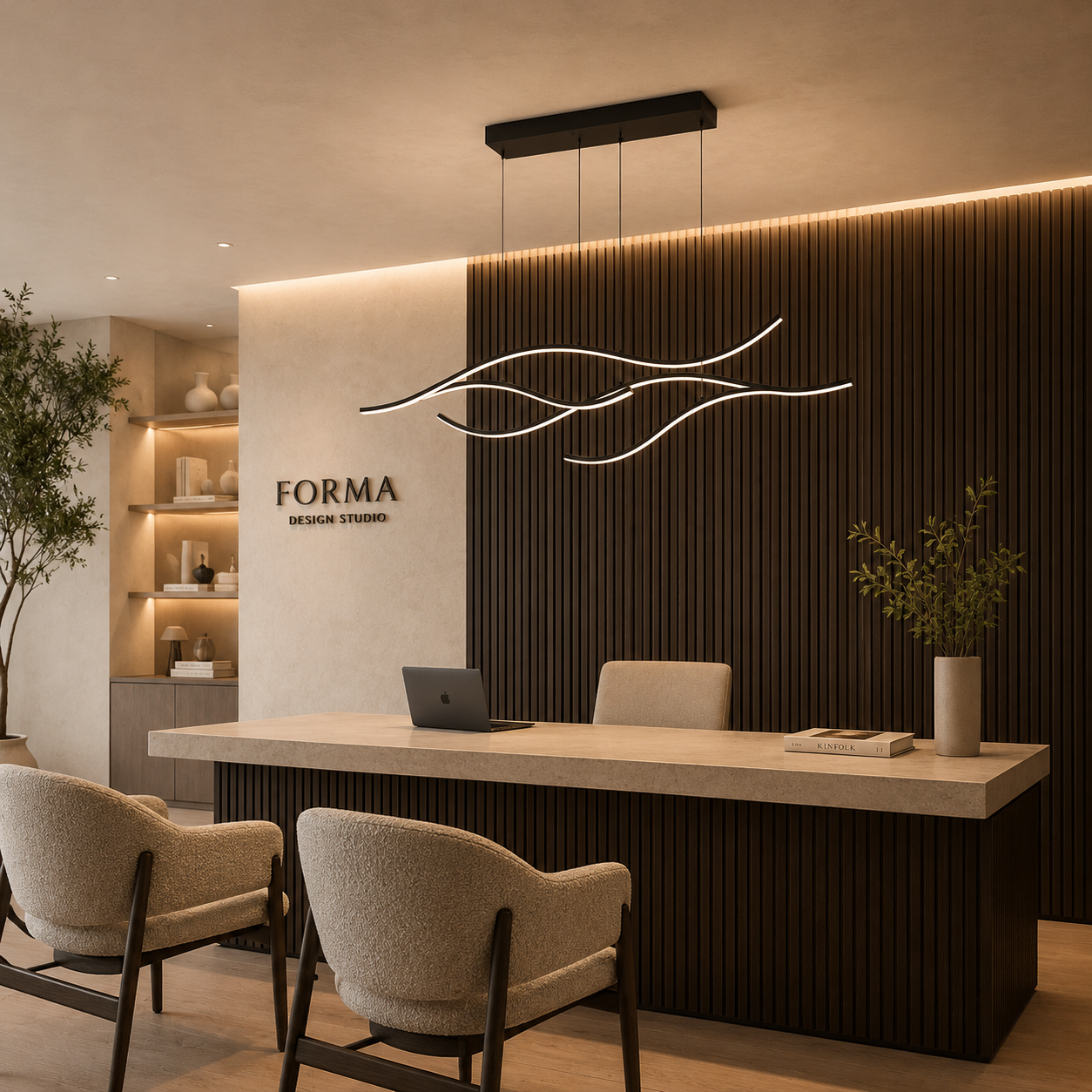 Sculpted Wave Chandelier In Aluminum And Silicone For Modern Interiors