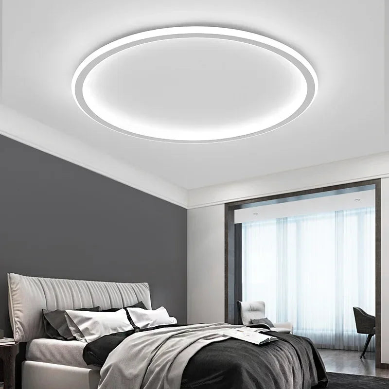 Lámpara de techo LED regulable SkagaNova, de aluminio y acrílico de estilo escandinavo