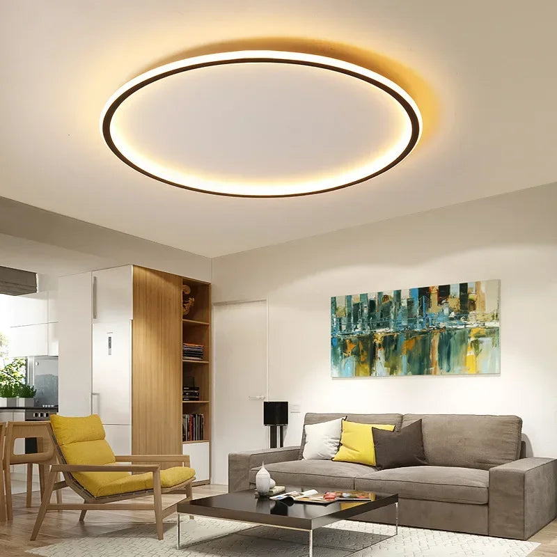 Lámpara de techo LED regulable SkagaNova, de aluminio y acrílico de estilo escandinavo