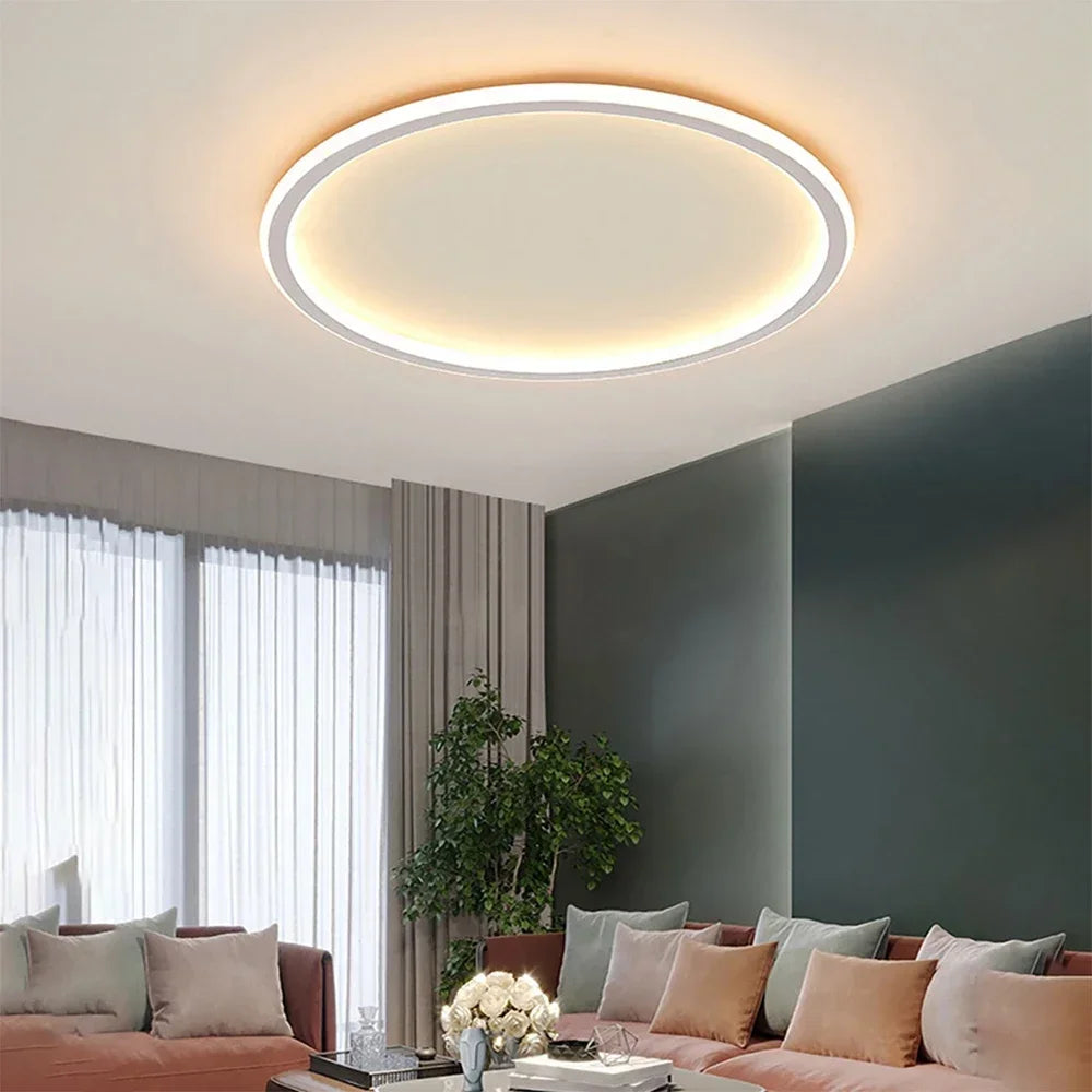 Lámpara de techo LED regulable SkagaNova, de aluminio y acrílico de estilo escandinavo